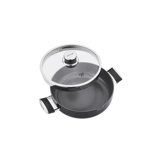 Korkmaz Lena Short Pot 26x7.5 cm Black Ceramic Induction Compatible Korkmaz Lena Short Pot 26x7.5 cm Black Ceramic Induction Compatible