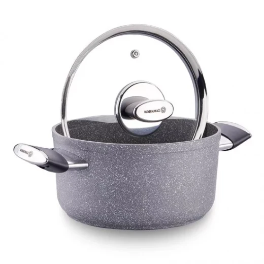 Korkmaz Palma Casserole 20x10.5cm 3 Liter with Non-Stick PTFE Coating and Induction Compatible Base Korkmaz Palma Casserole 20x10.5cm 3 Liter with Non-Stick PTFE Coating and Induction Compatible Base