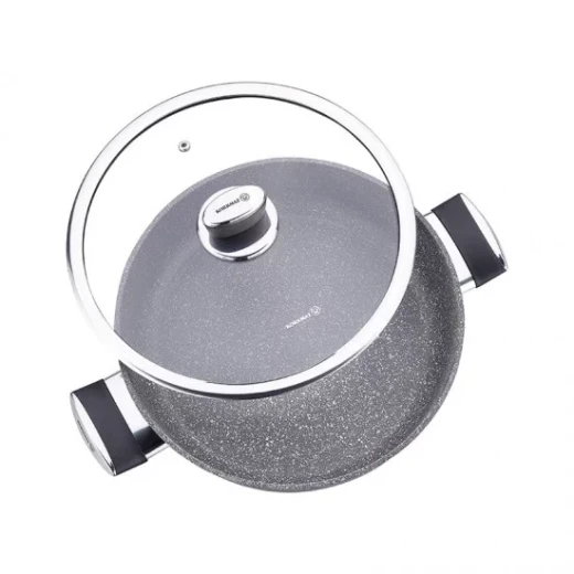 Korkmaz Palma Low Casserole 26x7cm 3.5L with Non-Stick PTFE Coating and Induction Compatibility Korkmaz Palma Low Casserole 26x7cm 3.5L with Non-Stick PTFE Coating and Induction Compatibility