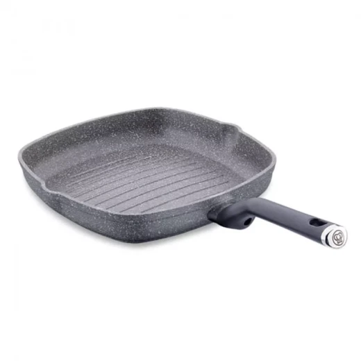 Korkmaz Palma Grill Pan 28x28 cm Non-Stick Aluminum Induction Compatible Korkmaz Palma Grill Pan 28x28 cm Non-Stick Aluminum Induction Compatible