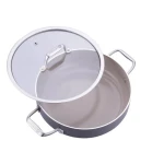 Korkmaz Boena Short Pot 24x7 cm A3954 Black Ceramic Coating Non-Stick Extra Scratch Resistance - Korkmaz
