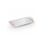 Korkmaz Gala Rosa Gold Serving Tray A1785-2 Steel 53.5 cm Length - Korkmaz
