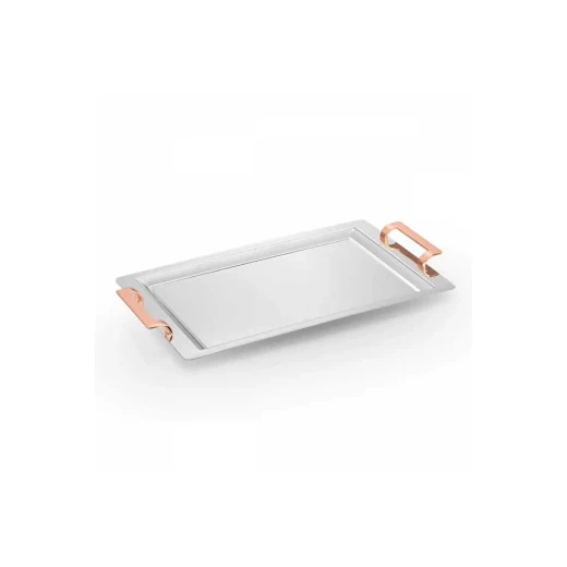 Korkmaz Gala Rosa Gold Serving Tray A1785-2 Steel 53.5 cm Length Korkmaz Gala Rosa Gold Serving Tray A1785-2 Steel 53.5 cm Length