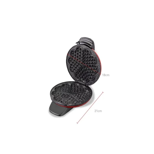 Korkmaz Mia A319-04 Red Waffle Maker 850W Non-Stick Granite Coating 4-Plate Capacity - Korkmaz - Image 2
