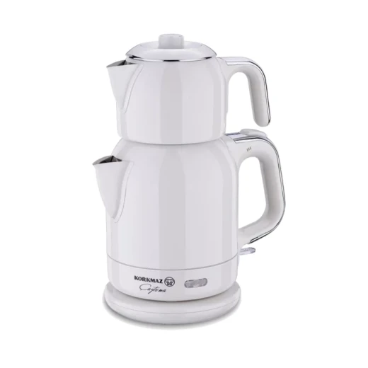 Korkmaz A331-08 Çaytema Electric Tea Maker Stainless Steel Vanilla Chrome 1600W 20 Cup Capacity