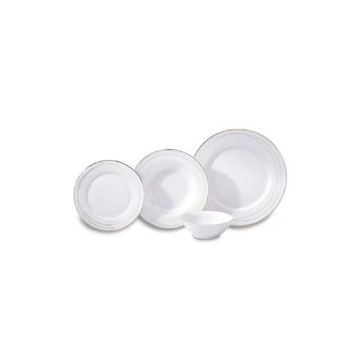 Korkmaz 8379 Perla Collection 60 Piece 12 Person Round Porcelain Dinnerware Set White Korkmaz 8379 Perla Collection 60 Piece 12 Person Round Porcelain Dinnerware Set White