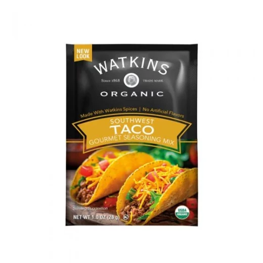 Watkins Organic Taco Seasoning 28g Pack of 1 for an Authentic and Delicious Mexican Flavor Experience Watkins Organic Taco Seasoning 28g Pack of 1 for an Authentic and Delicious Mexican Flavor Experience