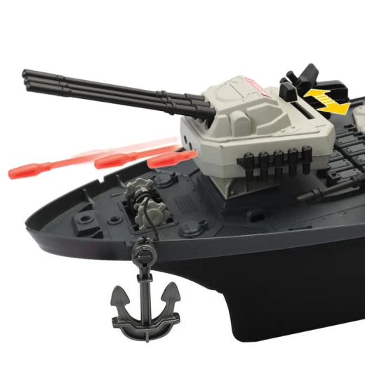 Chap Mei T5 Hurricane Battleship Toy Set with Lights and Sounds, 2 Figures - Chap Mei - Image 4
