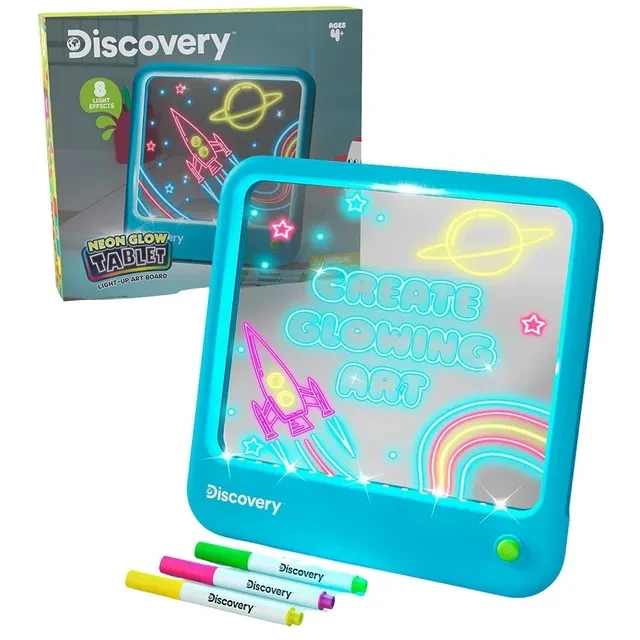 Discovery Kids Light Up Drawing Board STEM Educational Toy Neon Art Set