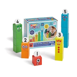 مجموعة مكعبات خشبية من موارد التعلم، Numberblocks من واحد إلى خمسة، مكعبات عد