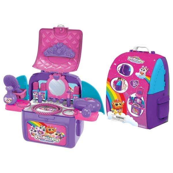 Rainbocorns 2-in-1 Beauty Play Set in Backpack, Multi-Color for Girls