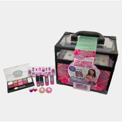 KidzJoy 20 Piece Kids Makeup Set Pretend Play Kit for Girls, Non Toxic Washable Cosmetic Toy, Includes Eyeshadow, Blush, Lip Gloss, 100% Safe, Ages 3+