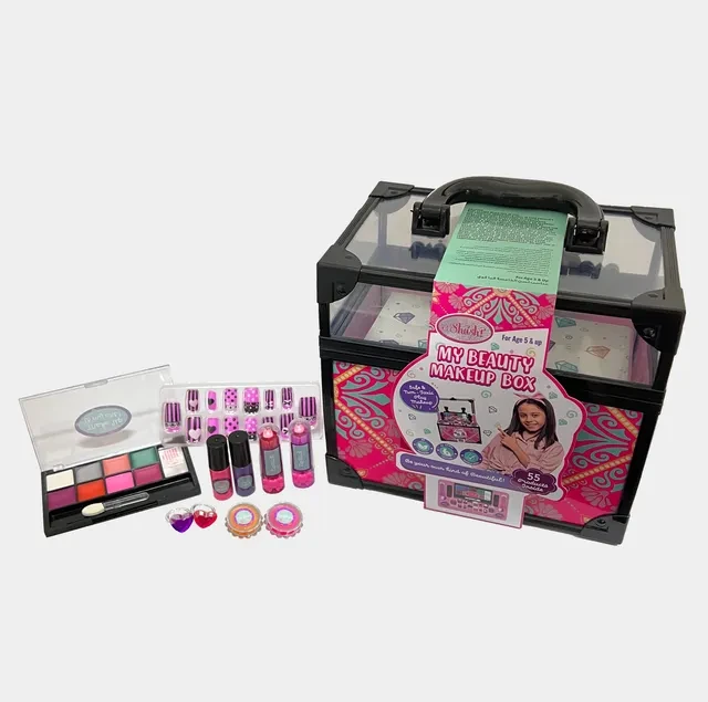 KidzJoy 20 Piece Kids Makeup Set Pretend Play Kit for Girls, Non Toxic Washable Cosmetic Toy, Includes Eyeshadow, Blush, Lip Gloss, 100% Safe, Ages 3+