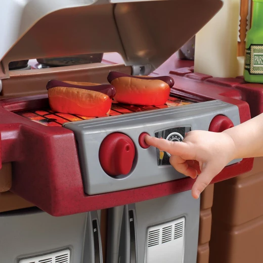 Step2 Grand Walk In Kitchen & Grill Playset Brown/Tan 103 Piece Toy Accessories - Image 8