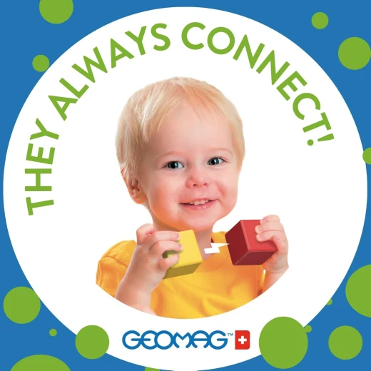Geomag Magicube 8 Piece Magnetic Building Blocks for Toddlers, Recycled - Image 2