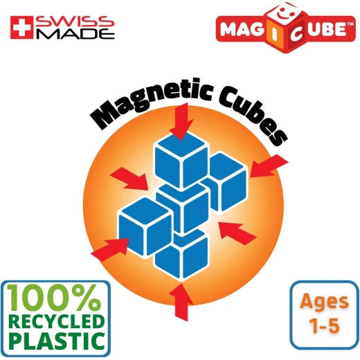 Geomag Magicube 8 Piece Magnetic Building Blocks for Toddlers, Recycled - Image 8