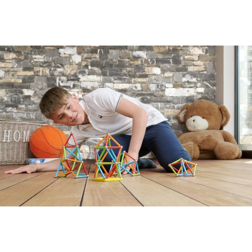 Geomag Supercolor Recycled Magnetic Construction Set 60 Piece 100% Recycled Plastic Building Kit White Educational Toy For Kids Ages 5+ Promotes Creativity and STEM Learning - Image 6