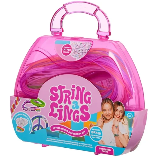 First Kid Stringalings 80 Pack Braiding Accessory Kit for Kids, Multicolor, with Charms First Kid Stringalings 80 Pack Braiding Accessory Kit for Kids, Multicolor, with Charms