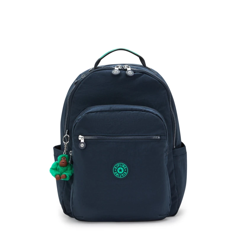 Kipling Seoul Large Backpack – Blue Green – Spacious, Stylish & Ideal for School, Travel or Work - Kipling