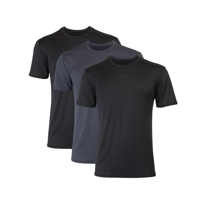Hanes Moves Ultimate Men's Breathable Mesh Crewneck T-Shirt, X-Temp, Black/Grey, 3-Pack - Hanes