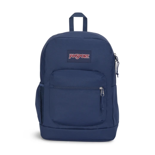 JanSport Cross Town Plus Backpack Navy 26L Laptop Sleeve Water Bottle Pocket