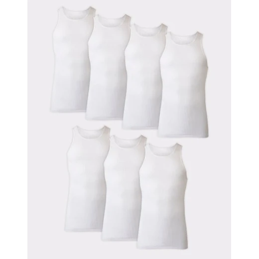 Hanes ComfortSoft Men's Tank Undershirt 7-Pack - White, Ribbed Cotton, Small Hanes ComfortSoft Men's Tank Undershirt 7-Pack - White, Ribbed Cotton, Small