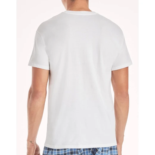 Hanes Men's V-Neck T-Shirt - White, Size Small - Comfortable Everyday Wear - Hanes - Image 2