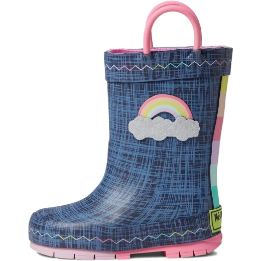 Western Chief Girl's Jean Patch Rain Boots, Waterproof Rubber, Blue, Toddler Size 2 - Western Chief - Image 4