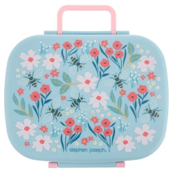 Stephen Joseph Bento Box with Removable Tray Bee Design BPA PVC Free for Kids