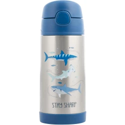 Stephen Joseph Kids Double Wall Stainless Steel Water Bottle, Shark, 11.8 Ounce
