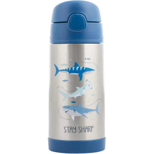 Stephen Joseph Kids Double Wall Stainless Steel Water Bottle, Shark, 11.8 Ounce Stephen Joseph Kids Double Wall Stainless Steel Water Bottle, Shark, 11.8 Ounce
