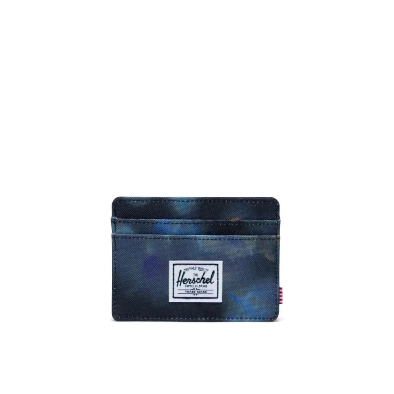 Herschel Charlie Card Holder Wallet – Floral Mist (Navy) Design, Compact Envelope-Style Wallet (8 × 10.5 cm) - Herschel
