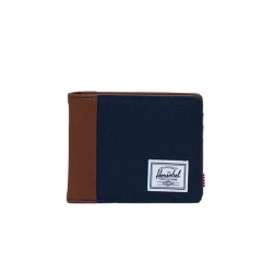 Herschel Hank 4cc Wallet Navy/Tan - Men's Wallets