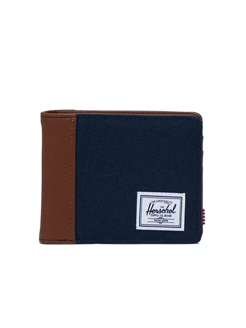 Herschel Hank 4cc Wallet Navy/Tan - Men's Wallets - Herschel