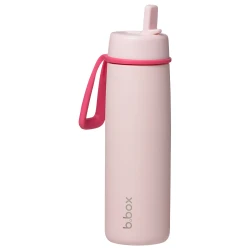 B.box Insulated Flip Top Drink Bottle 690ml Pink Paradise, Leakproof, Stainless Steel