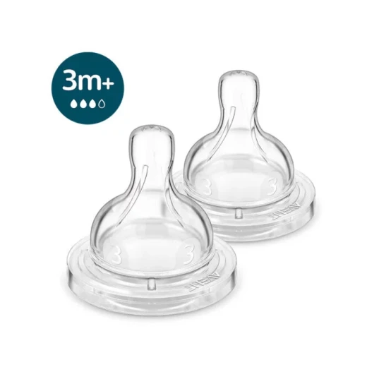 Philips Avent Anti Colic Flow 3 Teats (3m+) 2 Pack, Soft Silicone Nipples for Baby Bottles - Philips Avent - Image 2