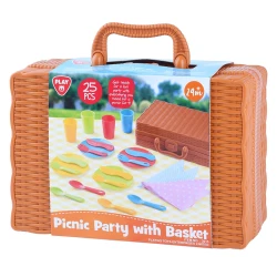 Playgo Toys Picnic Party Set with Basket for 4 Children, Includes Food and Accessories
