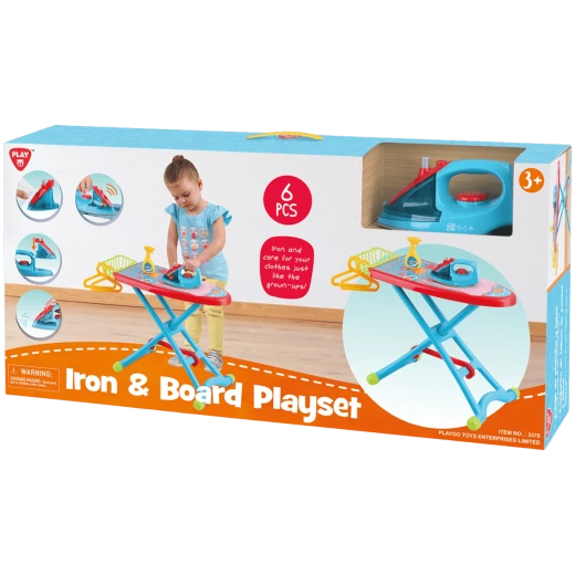 PlayGo KidKraft Play Ironing Board Set for Children with 6 Accessories, Realistic Plastic Construction, Includes Iron, Basket, and Hangers, Ideal for Kids 3+ Years Old, Pretend Play Fun PlayGo KidKraft Play Ironing Board Set for Children with 6 Accessories, Realistic Plastic Construction, Includes Iron, Basket, and Hangers, Ideal for Kids 3+ Years Old, Pretend Play Fun