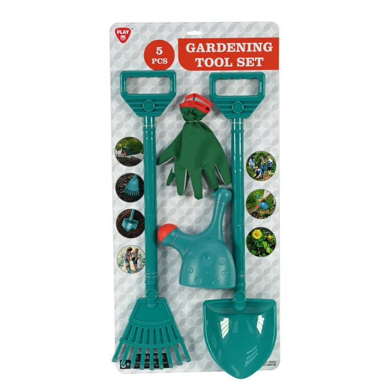 Playgo Toys Garden Tool Set 5 Piece, Durable Plastic, for Kids Ages 3+, Outdoor Play - PlayGo