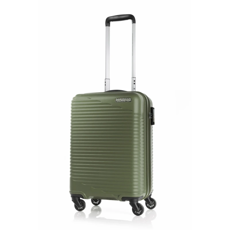 American Tourister SKYPARK ABS Hard Shell Luggage Suitcase with TSA Lock, Double Wheels, Olive 55cm - American Tourister