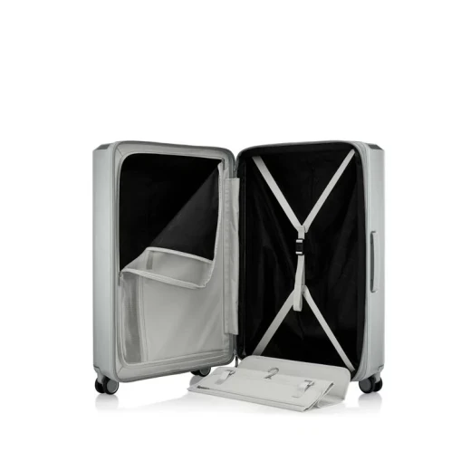 Samsonite EVOA Z Spinner 75/28 EXP Large Silver Hardside Expandable Luggage with Aero-Trac Wheels and TSA Lock - Samsonite - Image 3