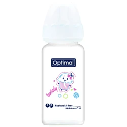 Optimal Glass Feeding Bottle 160ml White, BPA Free, Easy to Sterilize