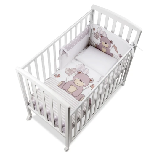 Italbaby Kuku Tortora Baby Cot Solid Beech Wood Compact Design 59x116cm Italbaby Kuku Tortora Baby Cot Solid Beech Wood Compact Design 59x116cm