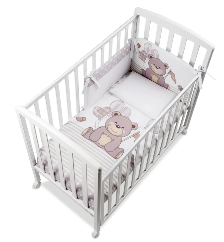 Italbaby Kuku Tortora Baby Cot Solid Beech Wood Compact Design 59x116cm - Italbaby