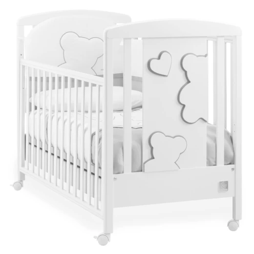 Italbaby Matisse Cot White Lacquered with Decorated Panel and Soft Close System Italbaby Matisse Cot White Lacquered with Decorated Panel and Soft Close System