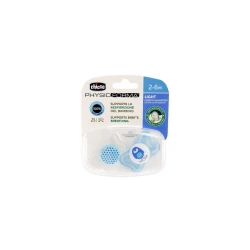 Chicco Physio Light Pacifier Blue 2-6 Months 2-Pack, Silicone Nipple