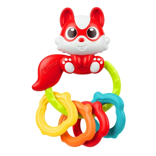Chicco Roca Esquilo Rattle Toy for Babies, Sensory Development, Colorful Rings, 0+ Months - Chicco - Image 2