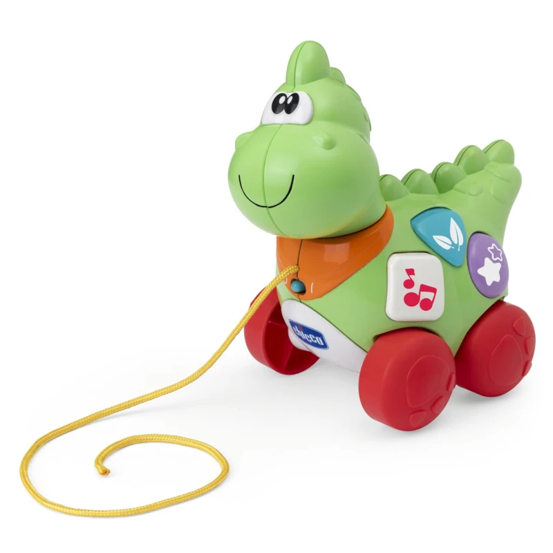 Chicco My First Dino Pull Along Toy for Babies 1-3 Years Old, Interactive Musical - Chicco