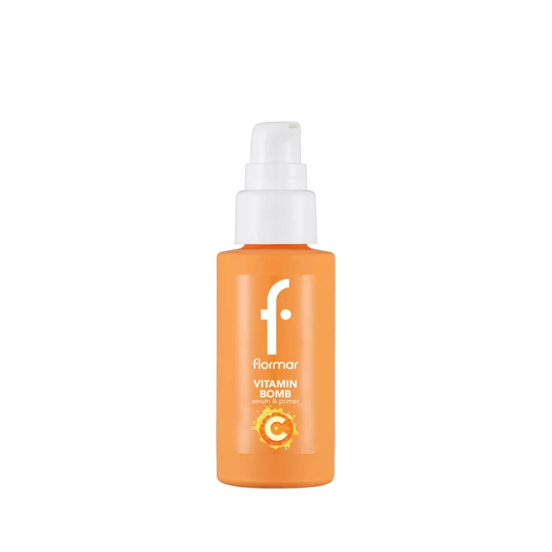 Flormar Vitamin Bomb Serum Primer Yellow 000 - Hydrating Makeup Primer with Vitamins for Radiant Glow and Smooth Skin Prep - Flormar