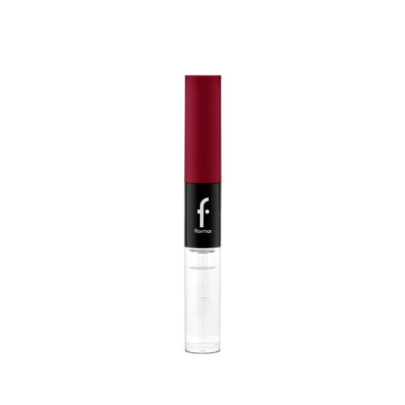 أحمر شفاه سائل Flormar Duoglam و ملمع شفاه يدوم 12 ساعة 4.6 مل - فلورمار